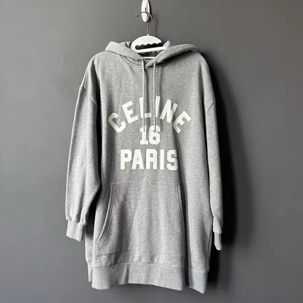 Authentic Celine Paris Gray Hoodie Sweater